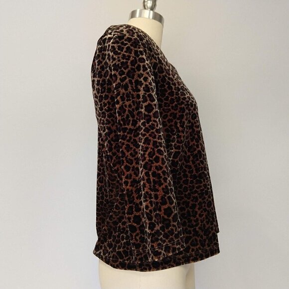 Vintage 90s Y2K Byer California Velvet Square Neck Leopard Print Top Size M VTG - Picture 7 of 10